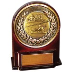 Promotional Stock 5 1/2" Medallion Award With 2" Rowing Coin and Engraving Plate