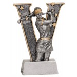 V Series Resin Female Golf Figure - 6" Custom Branded