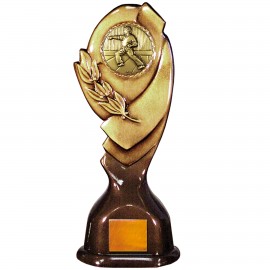 Stock Classic 12" Trophy with a 2" Karate Coin with Engraving Plate Logo Printed