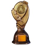 Stock Classic 10" Trophy with 2" Chess Coin and Engraving Plate Logo Printed