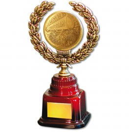Customized Stock 7" Trophy with 2" Cheerleading Coin and Engraving Plate  Customized Stock 7" Trophy with 2" Cheerleading Coin and Engraving Plate
