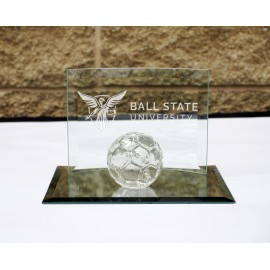 7" x 5" Curved Sports Award with Mirrored Base Logo Printed