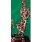 Old Fashioned Lady Golfer Trophy (13 1/2") Custom Imprinted