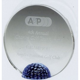 Personalized Small Golf Jeweled Halo Crystal Trophy
