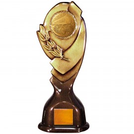 Stock Classic 12" Trophy with a 2" Cheerleading Coin with Engraving Plate Custom Imprinted