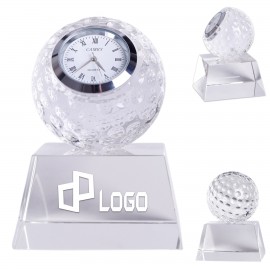 Anniversary Crystal Clock Trophy Logo Printed
