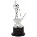 Custom Engraved Bright Silver Golfer on Black Base - Standing, Male