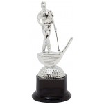 Custom Engraved Bright Silver Golfer on Black Base - Standing, Male