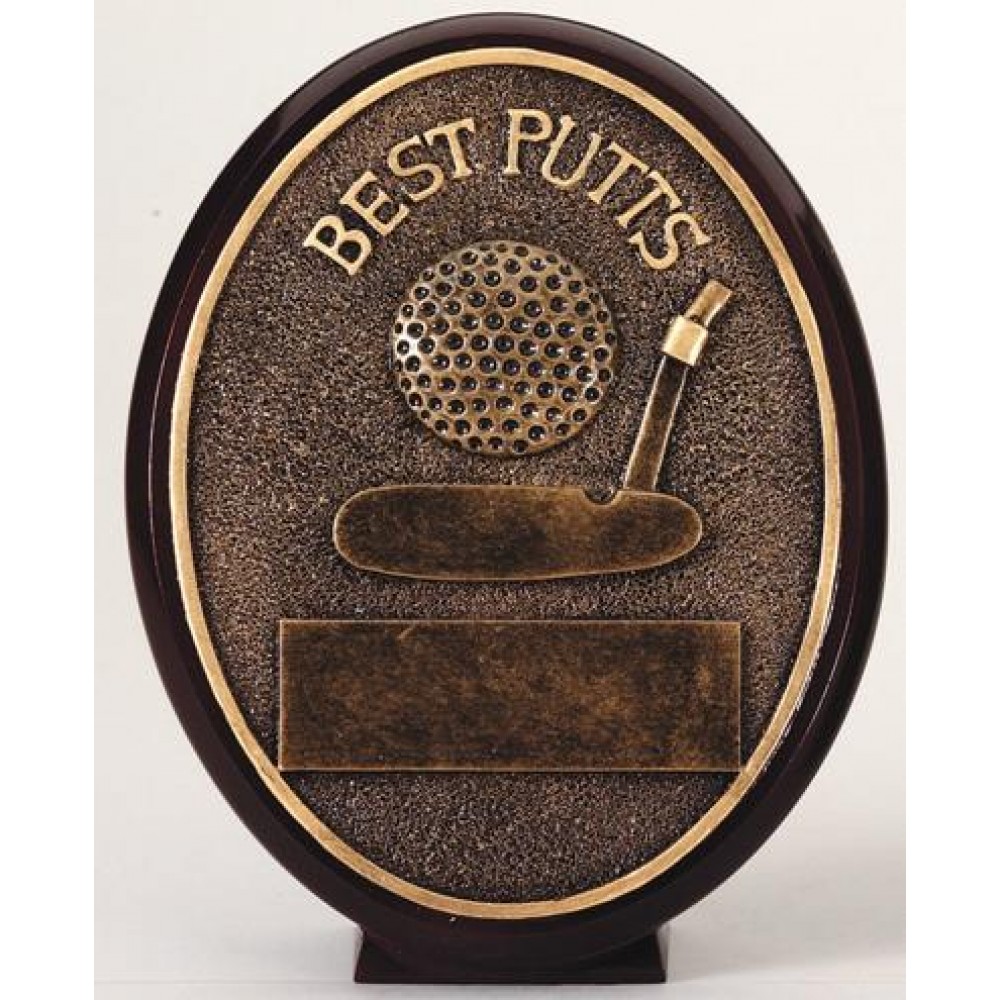 "Best Putts" Resin Plate - 5-1/2" Tall Custom Branded