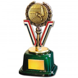 Customized Stock 7" Trophy with 2" Gymnastics Male and Engraving Plate
