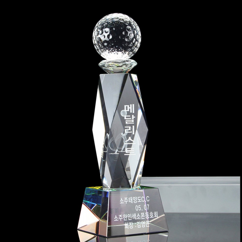 Personalized Crystal Golf Trophy
