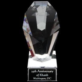 Customized Solid Crystal Engraved Award - 8-1/2" - Jewel Tower  Customized Solid Crystal Engraved Award - 8-1/2" - Jewel Tower