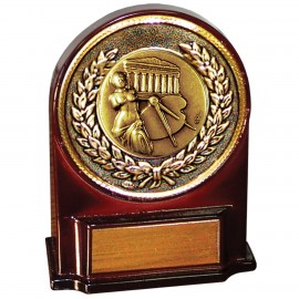 Stock 5 1/2" Medallion Award With 2" Arts Coin and Engraving Plate Custom Branded
