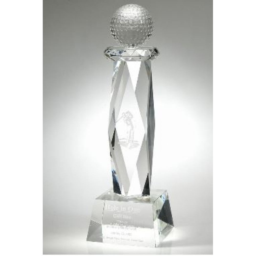 Custom Large Optical Crystal Ultimate Golf Award
