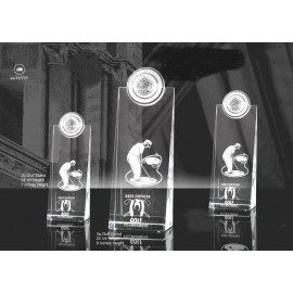 Crystal Slanted Golf Award (9") Logo Printed