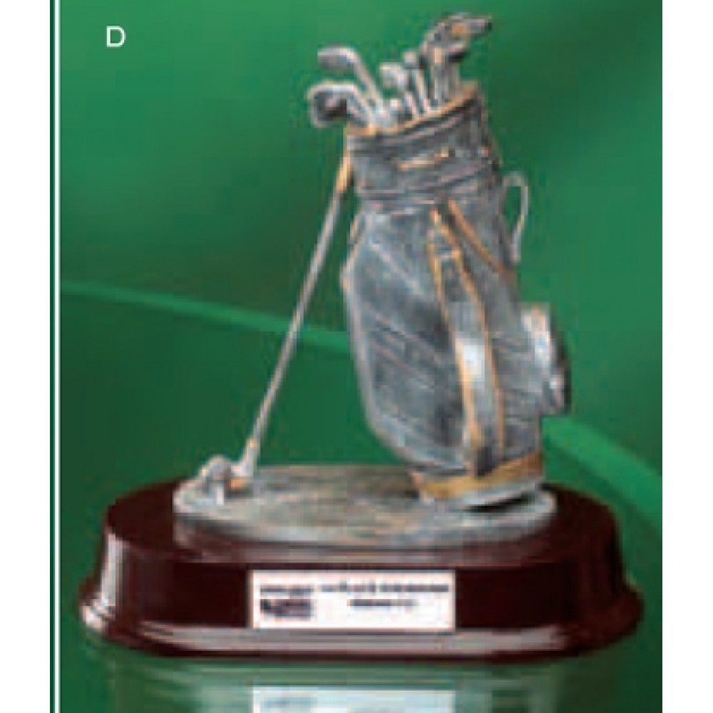 Golf Bag Trophy w/Gold Trim Custom Imprinted Golf Bag Trophy w/Gold Trim Custom Imprinted