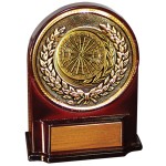 Stock 5 1/2" Medallion Award With 2" Darts Coin and Engraving Plate Logo Printed
