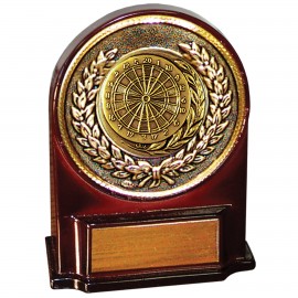 Custom Stock 5 1/2" Medallion Award With 2" Darts Coin and Engraving Plate