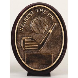 "Nearest The Pin" Resin Plate - 5-1/2" Tall Custom Imprinted