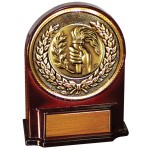 Logo Branded Stock 5 1/2" Medallion Award With 2" Torch & Hand Coin and Engraving Plate