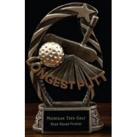Customized Arched Resin Longest Putt Award