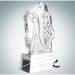 Personalized 6 3/4" Male Golfer Swing Optical Crystal Molten Glass Award