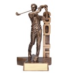 Promotional 6.5" Male Golf Billboard Resin Series Trophy
