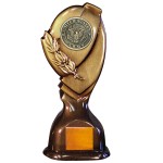 Stock Classic 10" Trophy with 2" US Army Coin and Engraving Plate Custom Branded