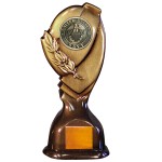 Stock Classic 10" Trophy with 2" US Navy Coin and Engraving Plate Custom Branded