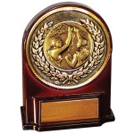 Stock 5 1/2" Medallion Award With 2" Victory Female Coin and Engraving Plate Logo Printed