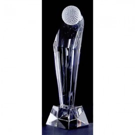 Pinnacle Crystal Golf Award Trophy (9" x 3 1/8") Custom Imprinted