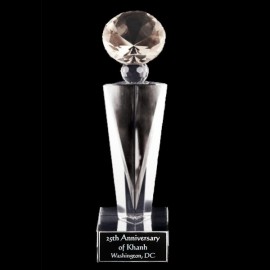 Solid Crystal Engraved Award - 12" extra large - Elegante Diamond Custom Branded