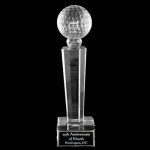 Crystal Engraved Award - 7" small - Tuscany Golf Ball Custom Branded
