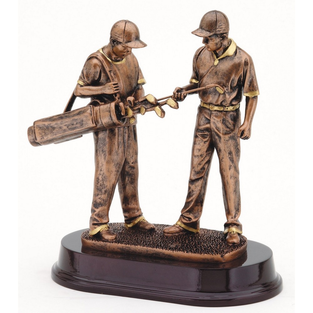 Antique Bronze Male Golfer Resin Sculpture Award Custom Imprinted Antique Bronze Male Golfer Resin Sculpture Award Custom Imprinted