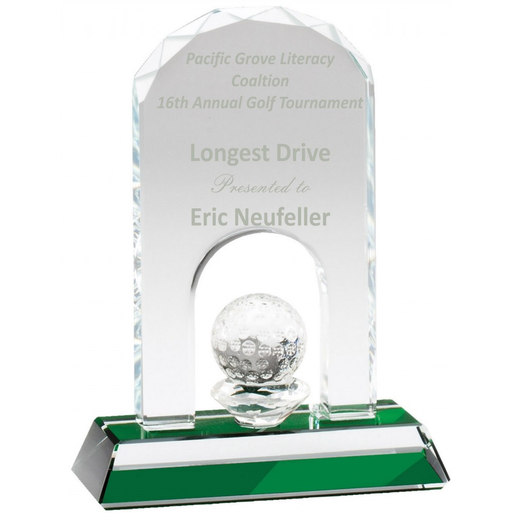 5 1/4" Crystal Golf Award Custom Imprinted