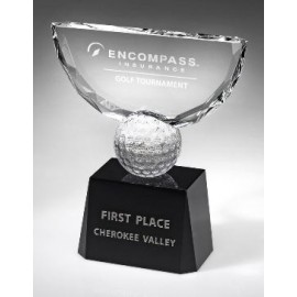 Custom Small Optical Crystal Crowned Golf Trophy