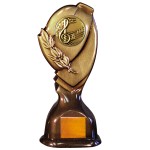 Stock Classic 10" Trophy with 2" Music Coin and Engraving Plate Custom Branded