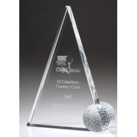 Large Optical Crystal Peak Golf Trophy Logo Printed