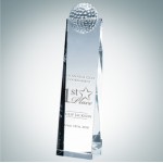 Golf Optical Crystal Tower Award (Large) Custom Imprinted
