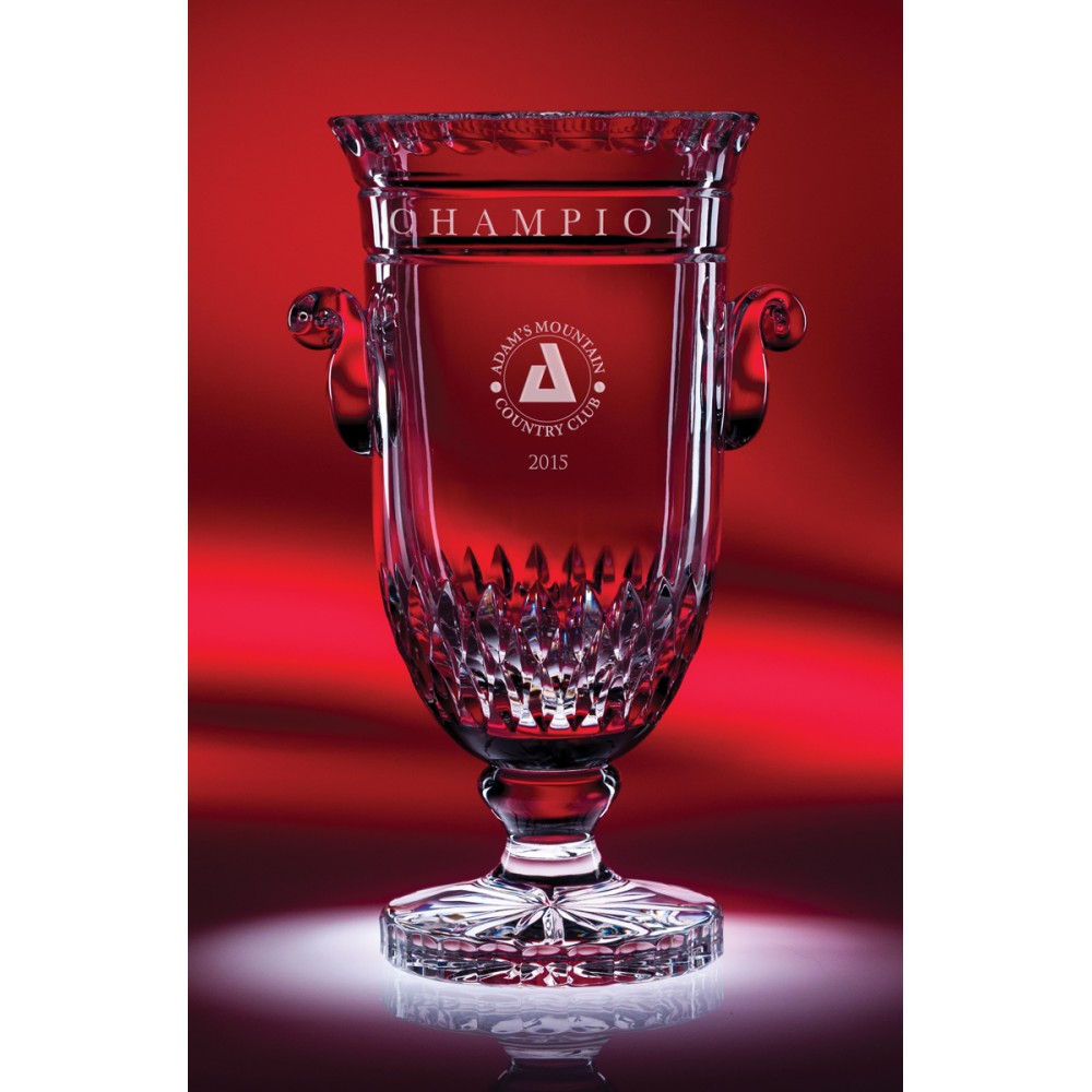 Custom Imprinted 10" Curator Cup Crystal Trophy Custom Imprinted 10" Curator Cup Crystal Trophy
