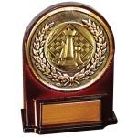 Stock 5 1/2" Medallion Award With 2" Chess Coin and Engraving Plate Custom Imprinted