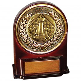 Promotional Stock 5 1/2" Medallion Award With 2" Chess Coin and Engraving Plate