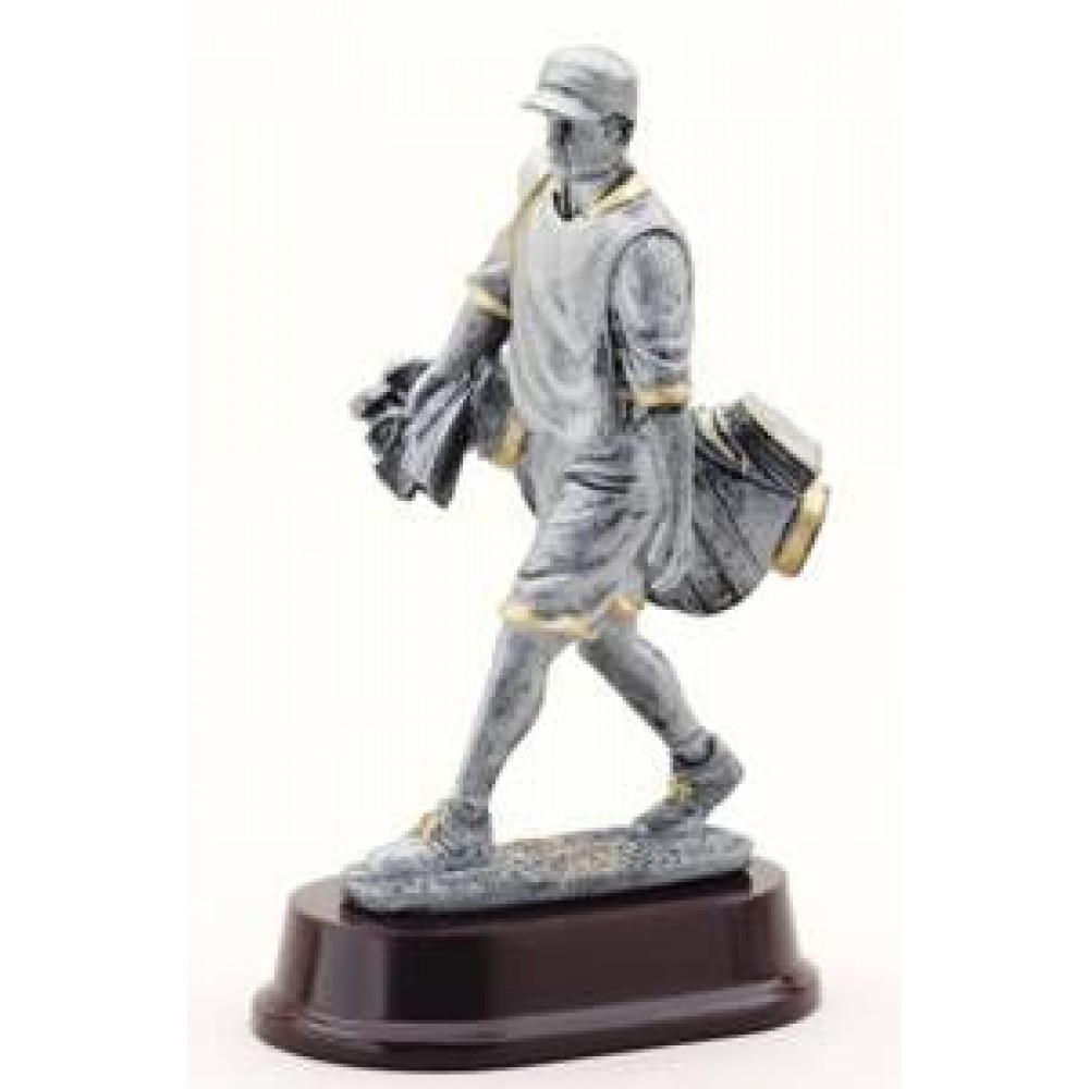 Personalized Golfing Caddie Resin Figure Award - 9 1/2" Tall