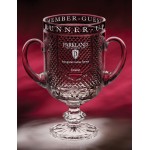 Logo Printed 10.5" Diamond Cup Crystal Trophy