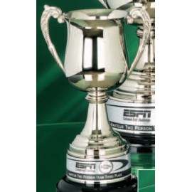 Nickel Plated Silver Georgian Golf Trophy Cup (10") Custom Branded