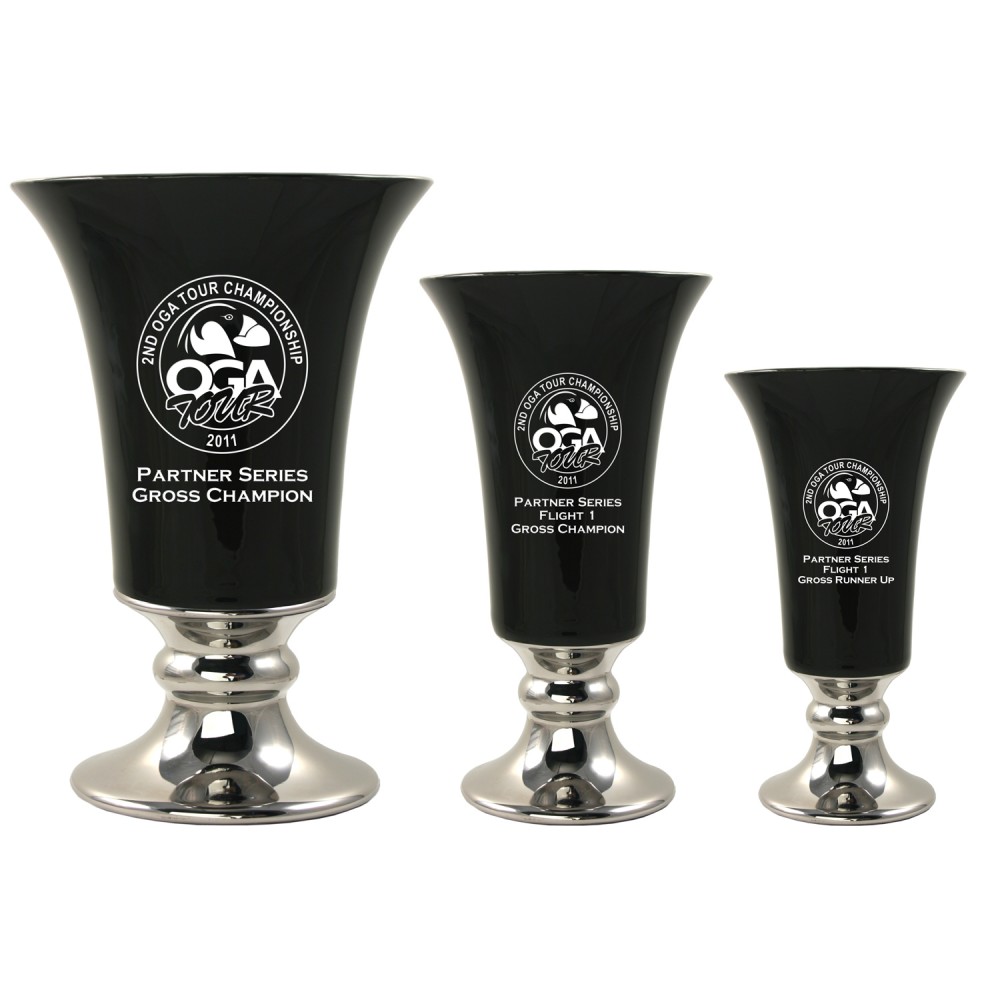 Black Trumpet Ceramic Trophy Cup Logo Printed