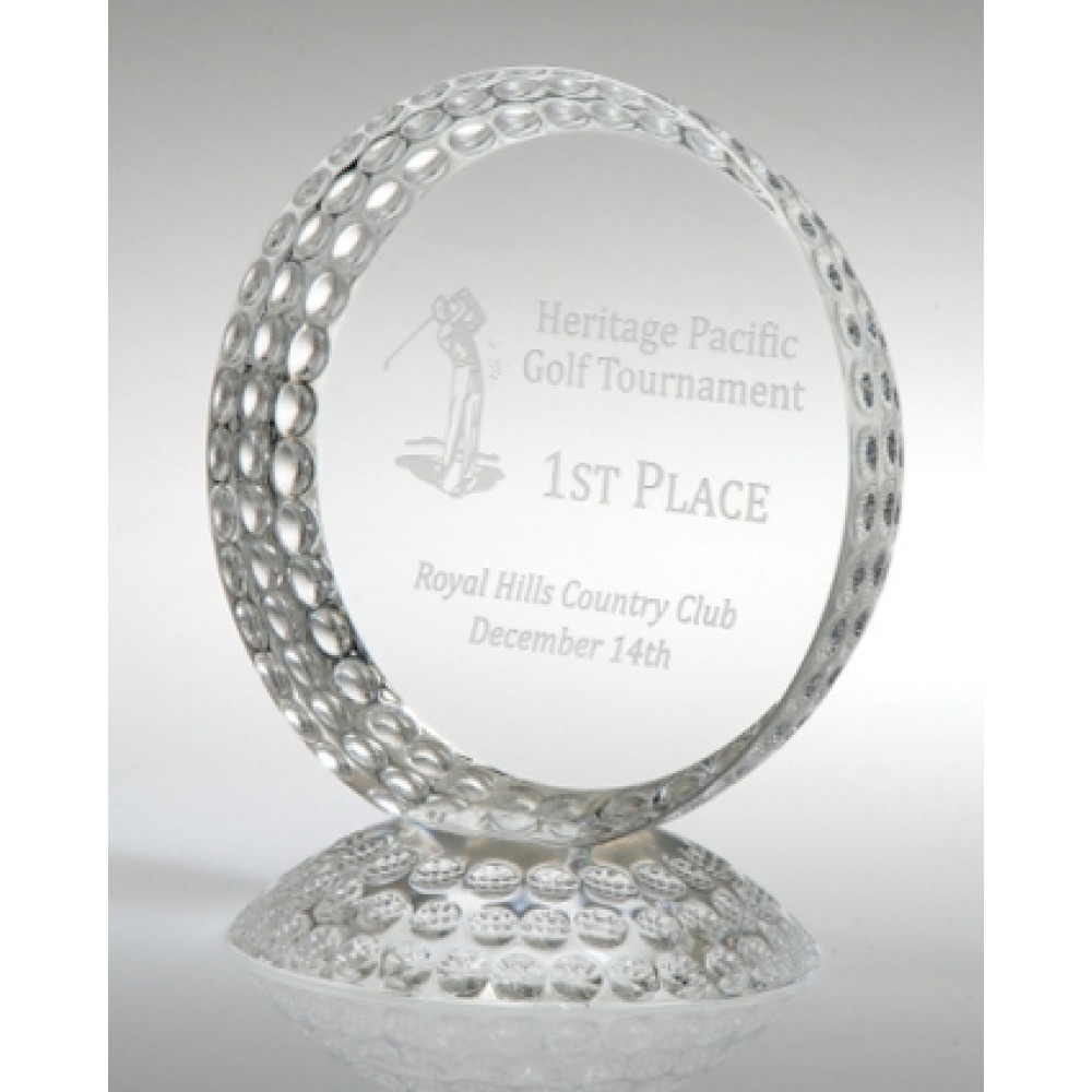 Personalized Medium Optical Crystal Golf Trophy