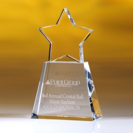 Promotional 6" Clear Star Award w/Clear Base
