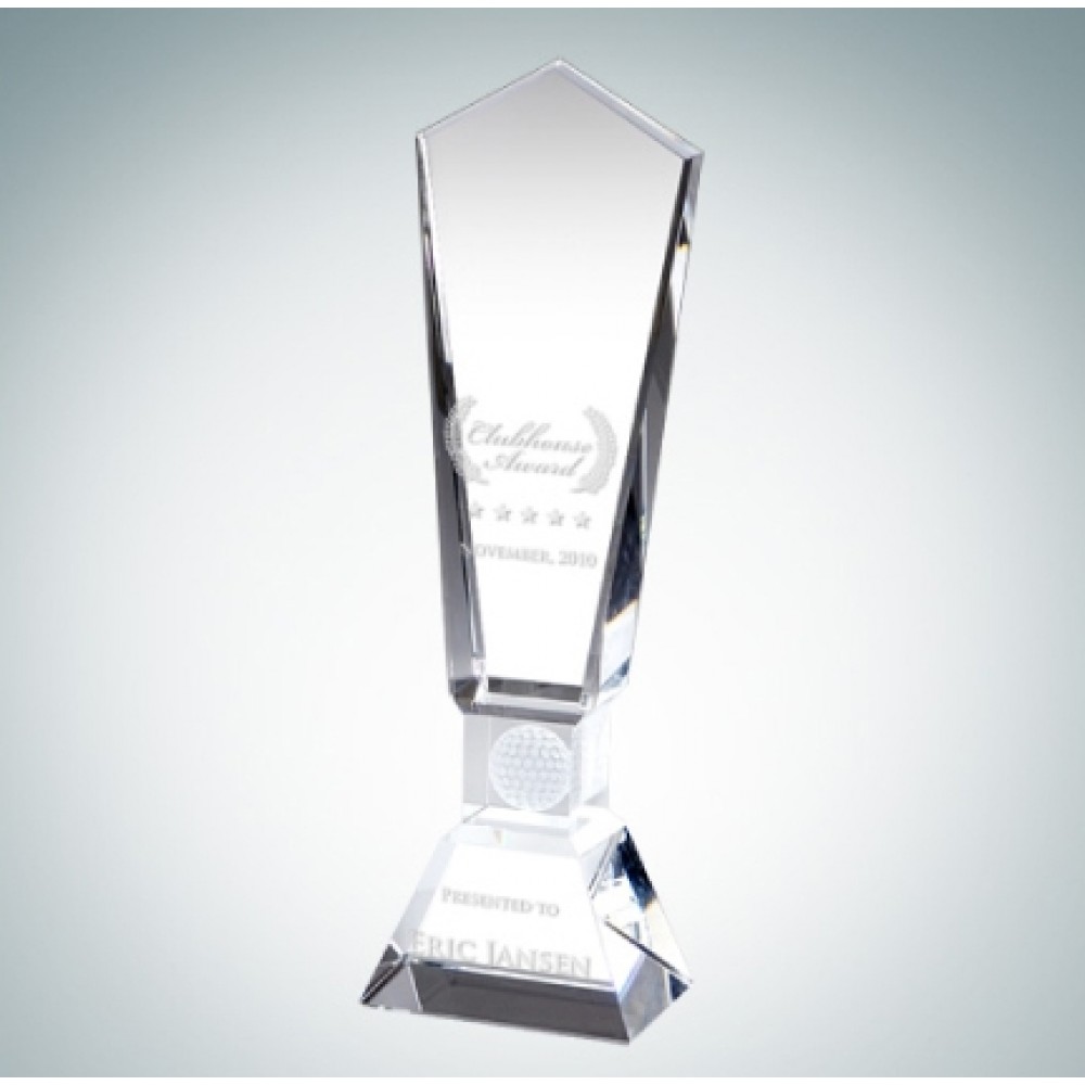 9" Global Golf Optical Crystal Award Custom Imprinted
