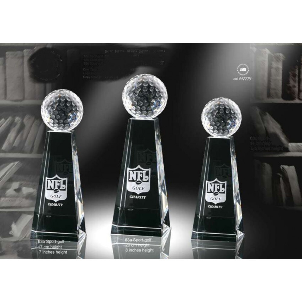 Custom Imprinted Crystal Golf Award (6") Custom Imprinted Crystal Golf Award (6")